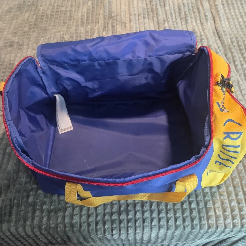 Disney Cruise Line DCL Duffel Bag Travel Carry On Luggage Blue Yellow Mickey
